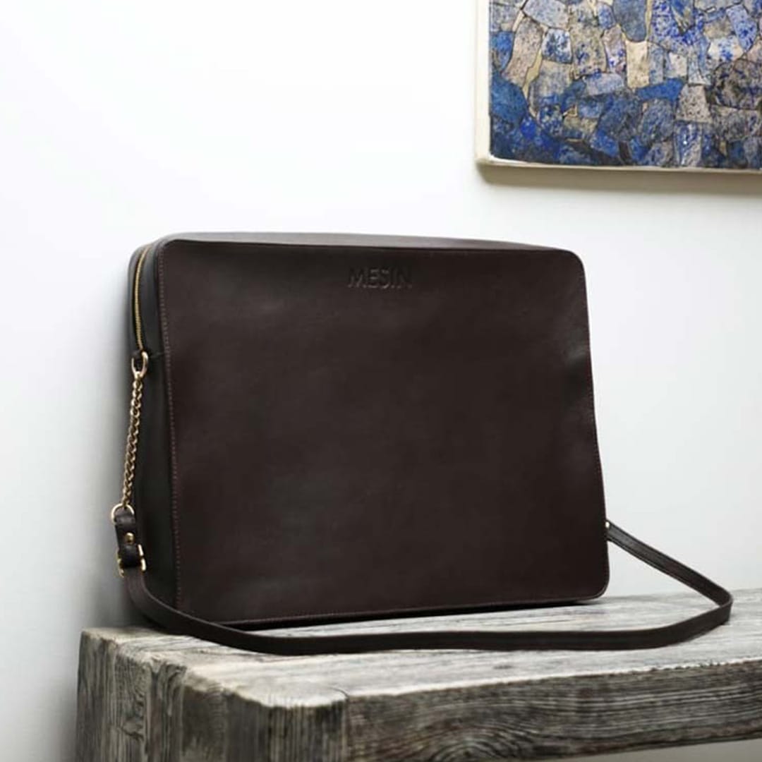 Arya Leather Work Bag – zip interior compartment