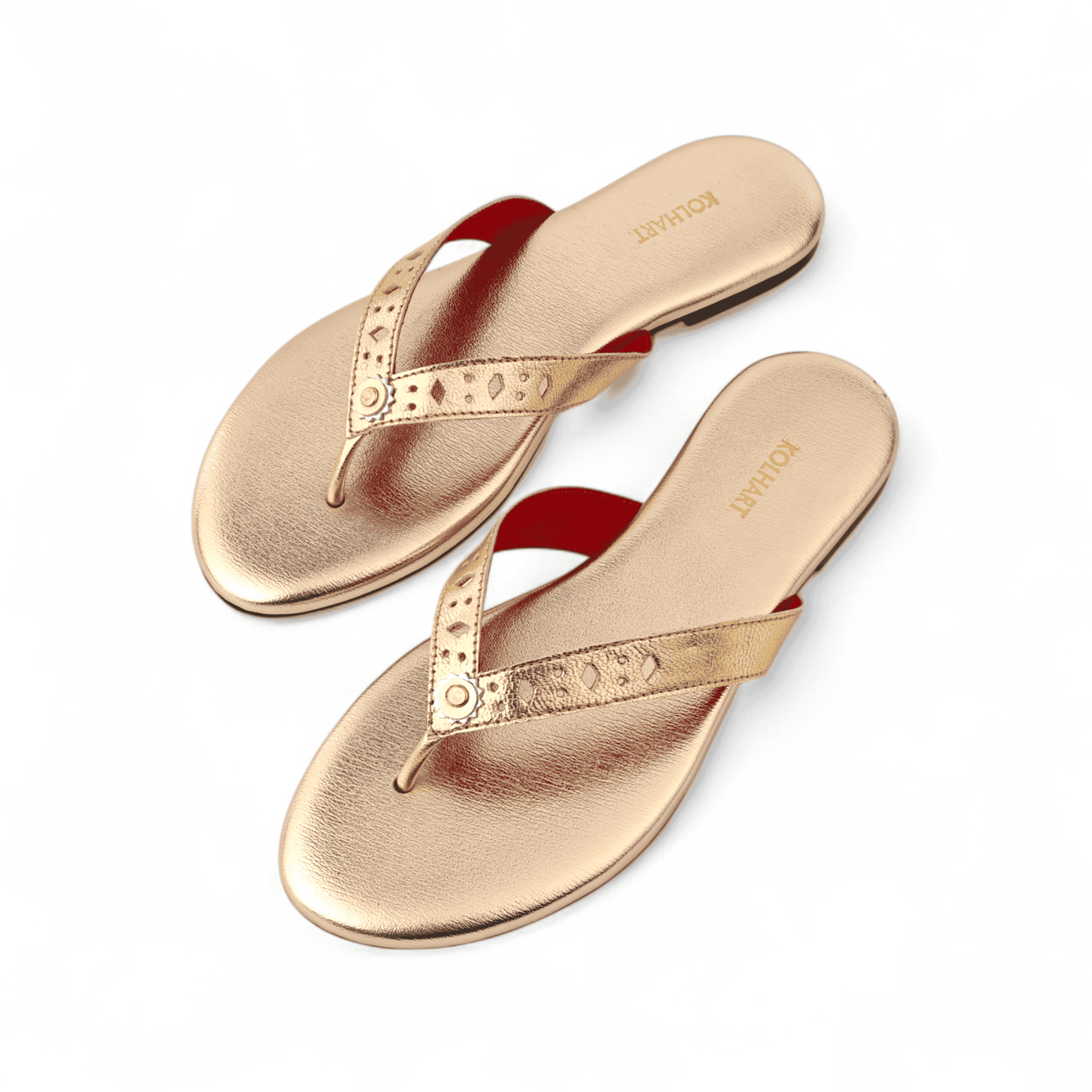 Arya Gold Leather Sandal – leather and rubber sole
