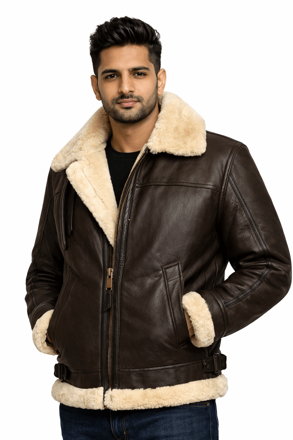 Classic B-3 Sheepskin Leather Bomber Jacket | Leather Factor