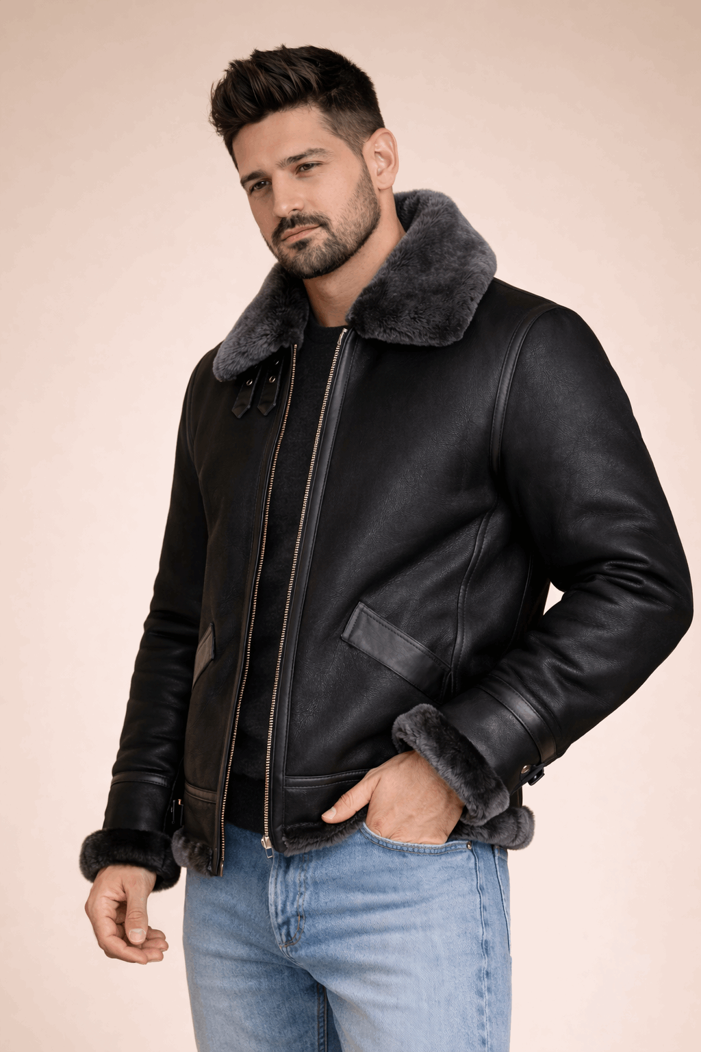 Ironclad Shearling Bomber Jacket
