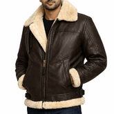 Classic B-3 Sheepskin Leather Bomber Jacket | Leather Factor
