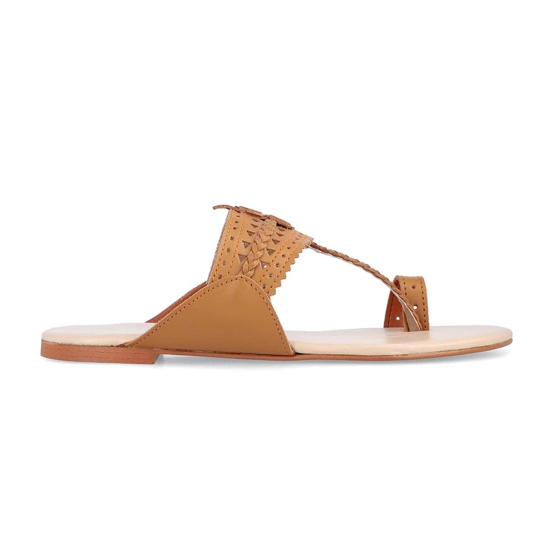 Dilara Tan Kolhapuri Sandal – The Leather Factor