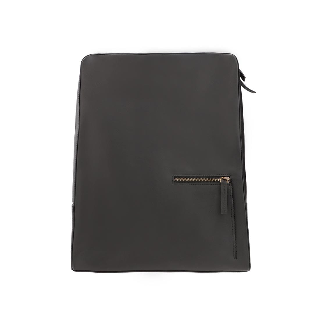 Hazel Leather Single Zip Backpack – adjustable padded shoulder straps