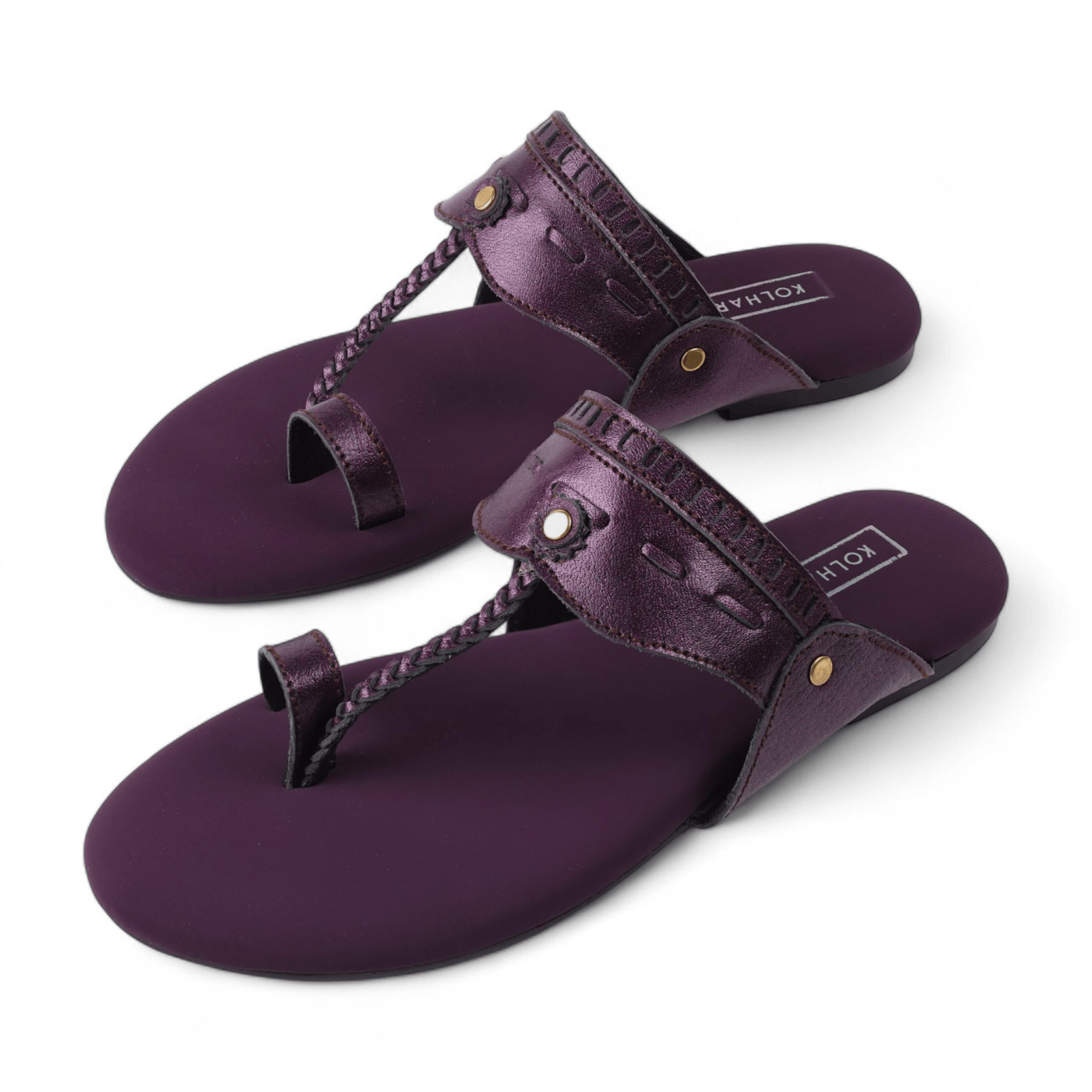Indigo Kolhapuri Sandal – leather sole
