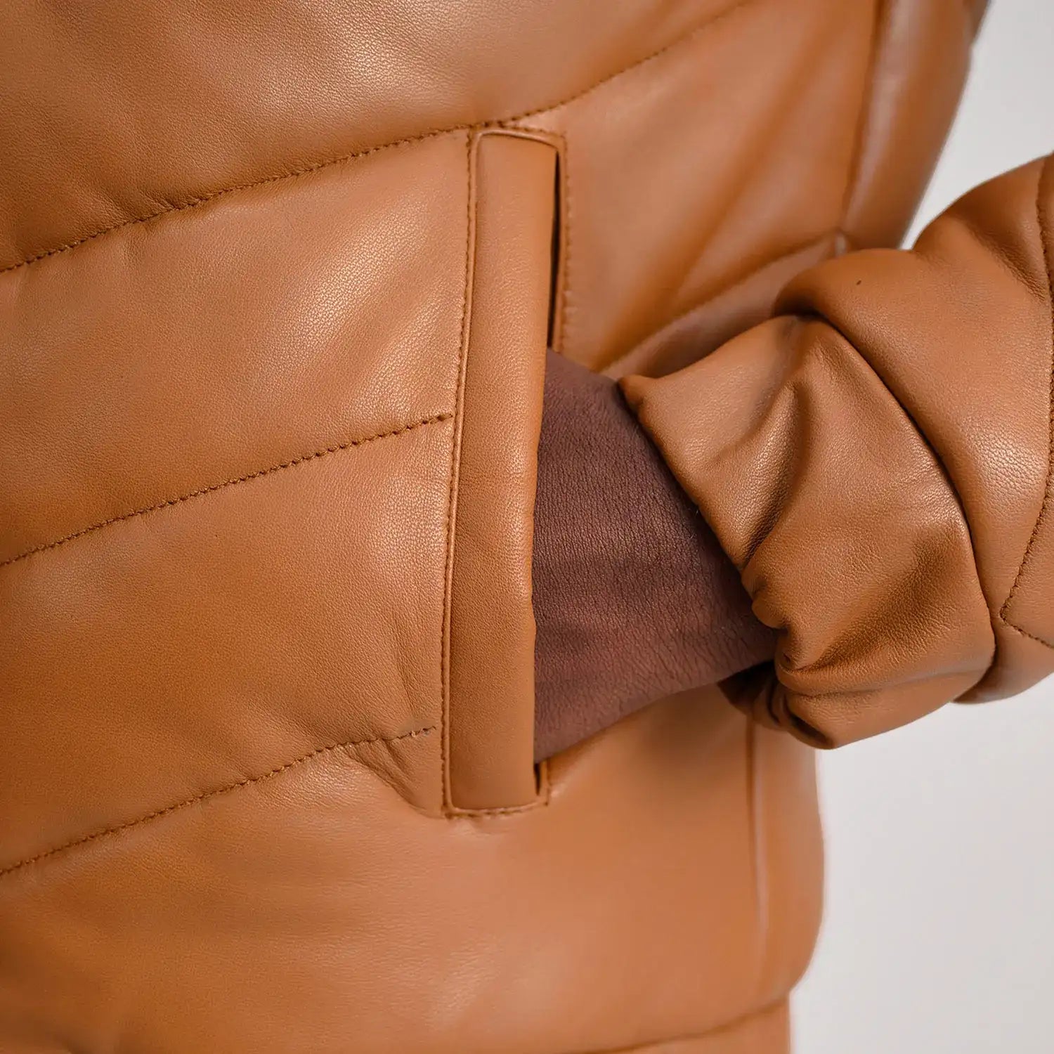 Xalin Tan Leather Jacket