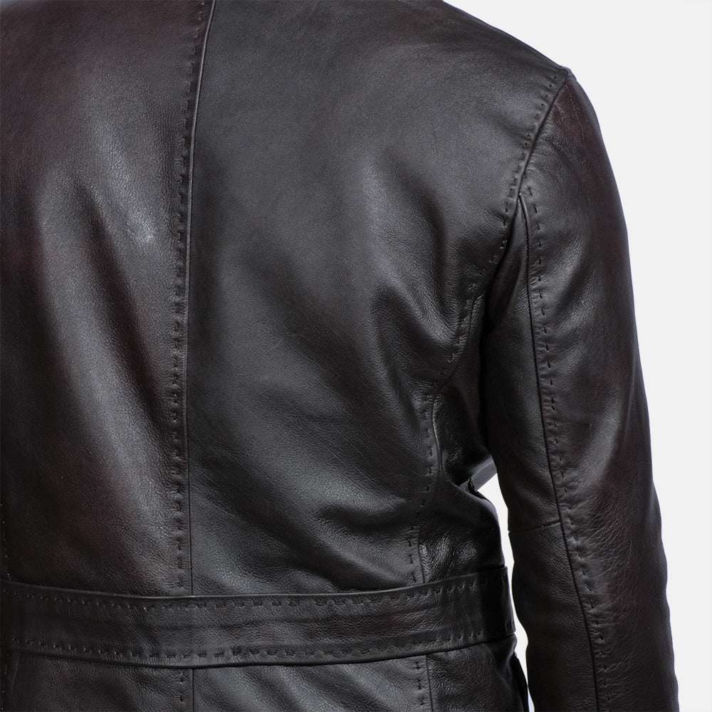 Sumix Black Leather Blazer Jacket