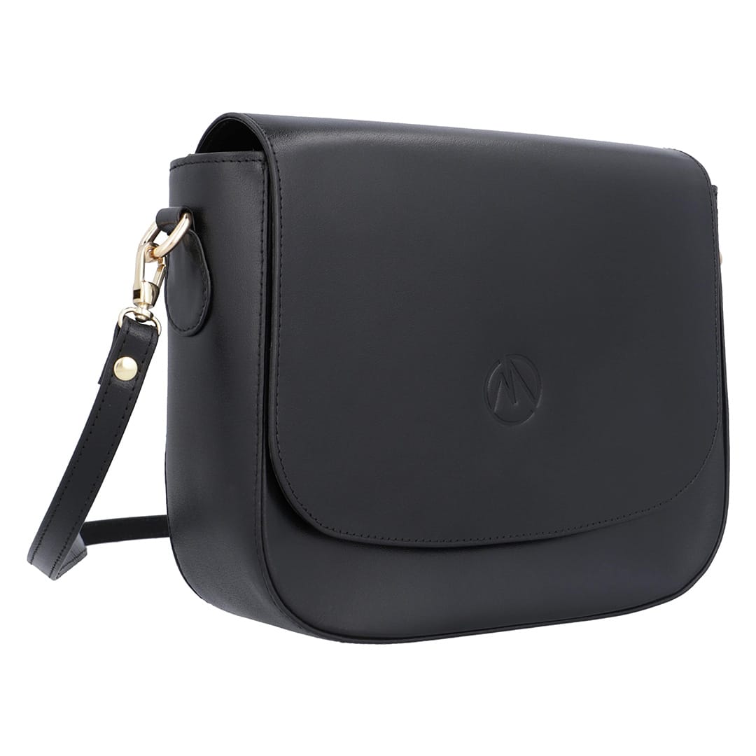 Noor Leather Flap Bag – full grain nappa leather flap bag