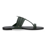 Noor Green Kolhapuri Sandal – The Leather Factor