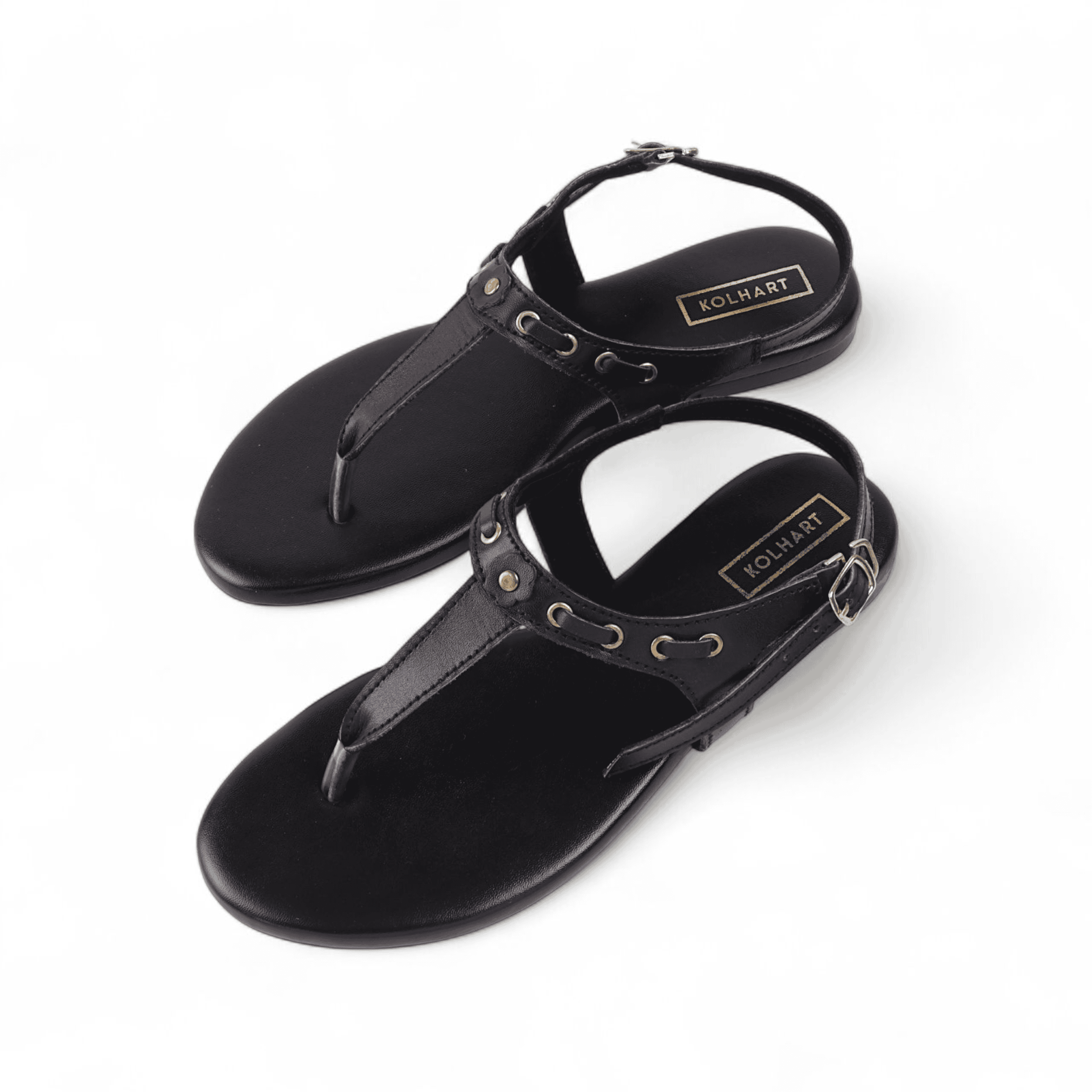 Omar Black Leather Sandal – leather and rubber sole