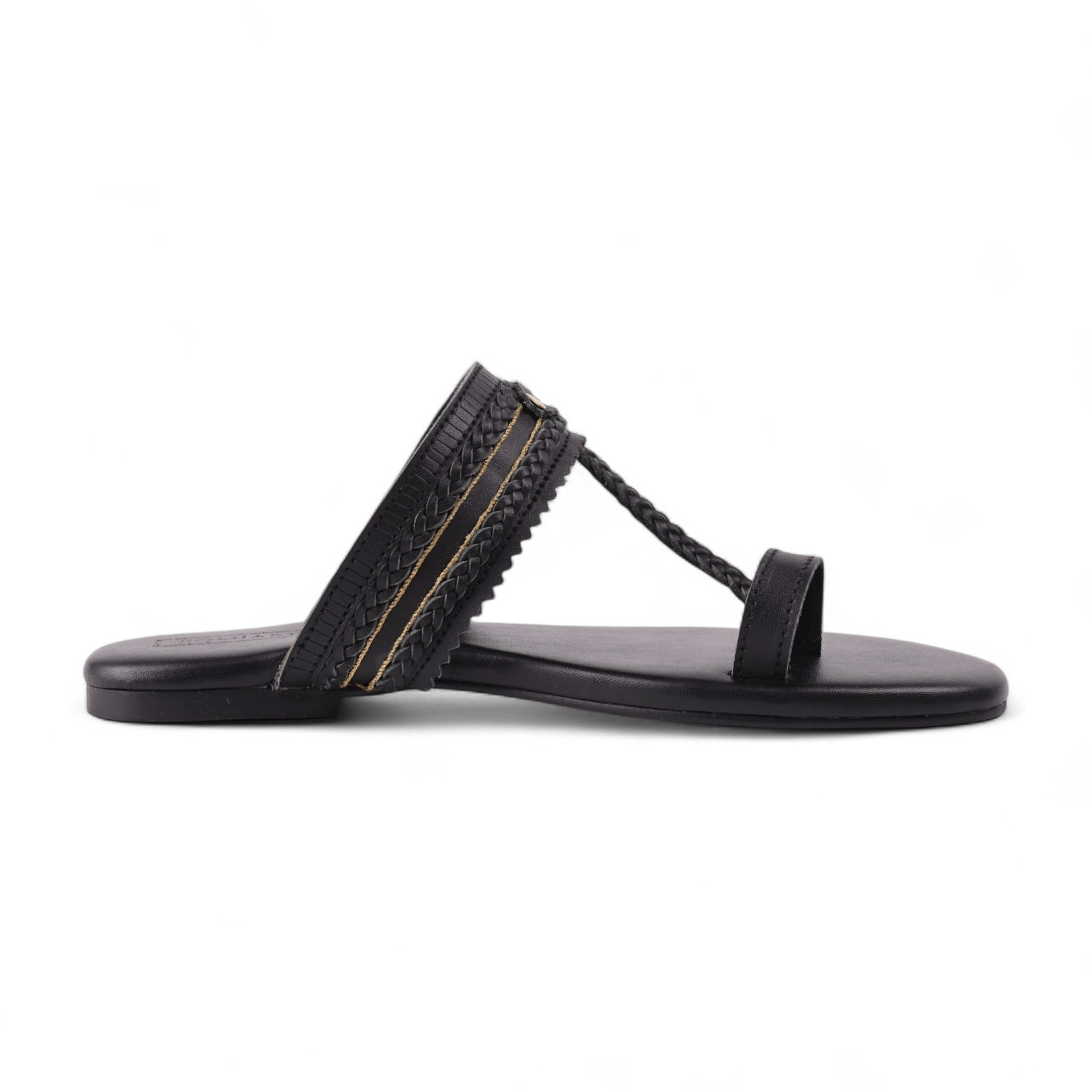 Sable Black Leather Kolhapuri Sandal – The Leather Factor
