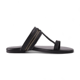 Sable Black Leather Kolhapuri Sandal – The Leather Factor