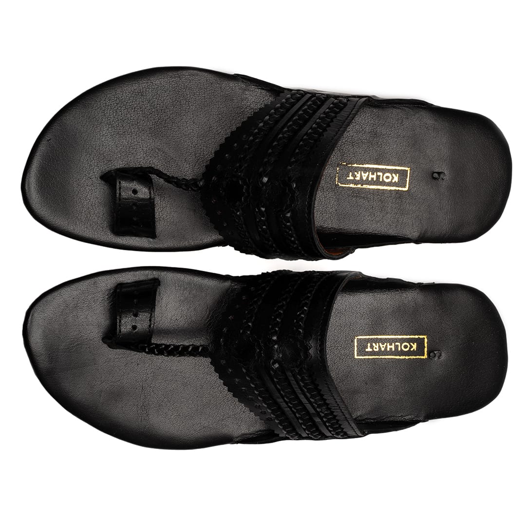 Saffron Kolhapuri Sandal – for festive, casual, holiday wear