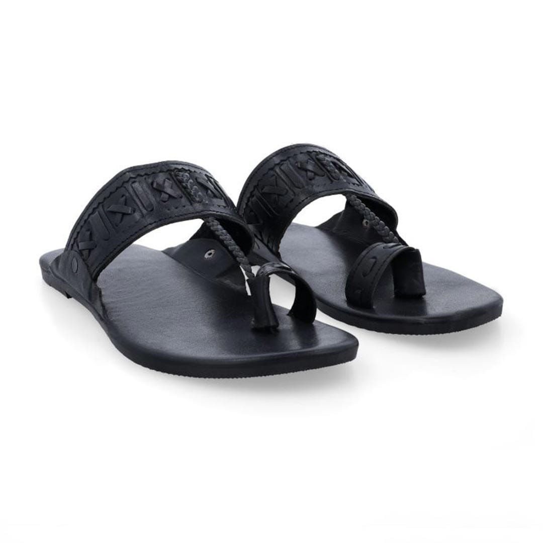 Saffron Kolhapuri Sandal – for festive, casual, holiday wear