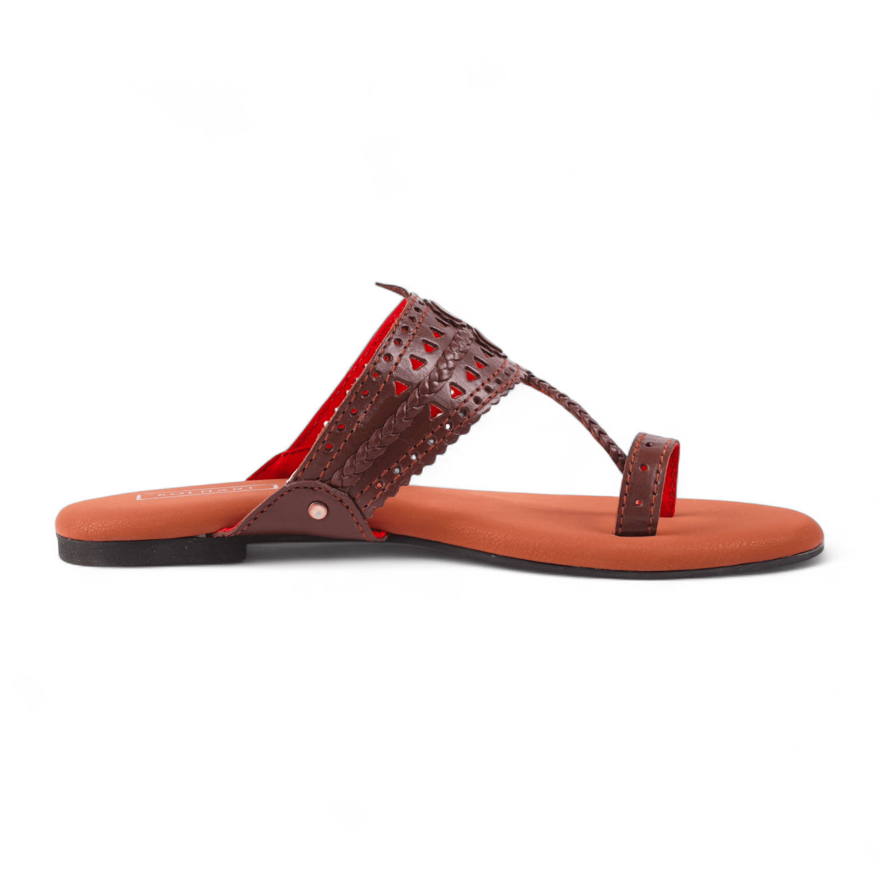 Samara Brown Kolhapuri Sandal – The Leather Factor