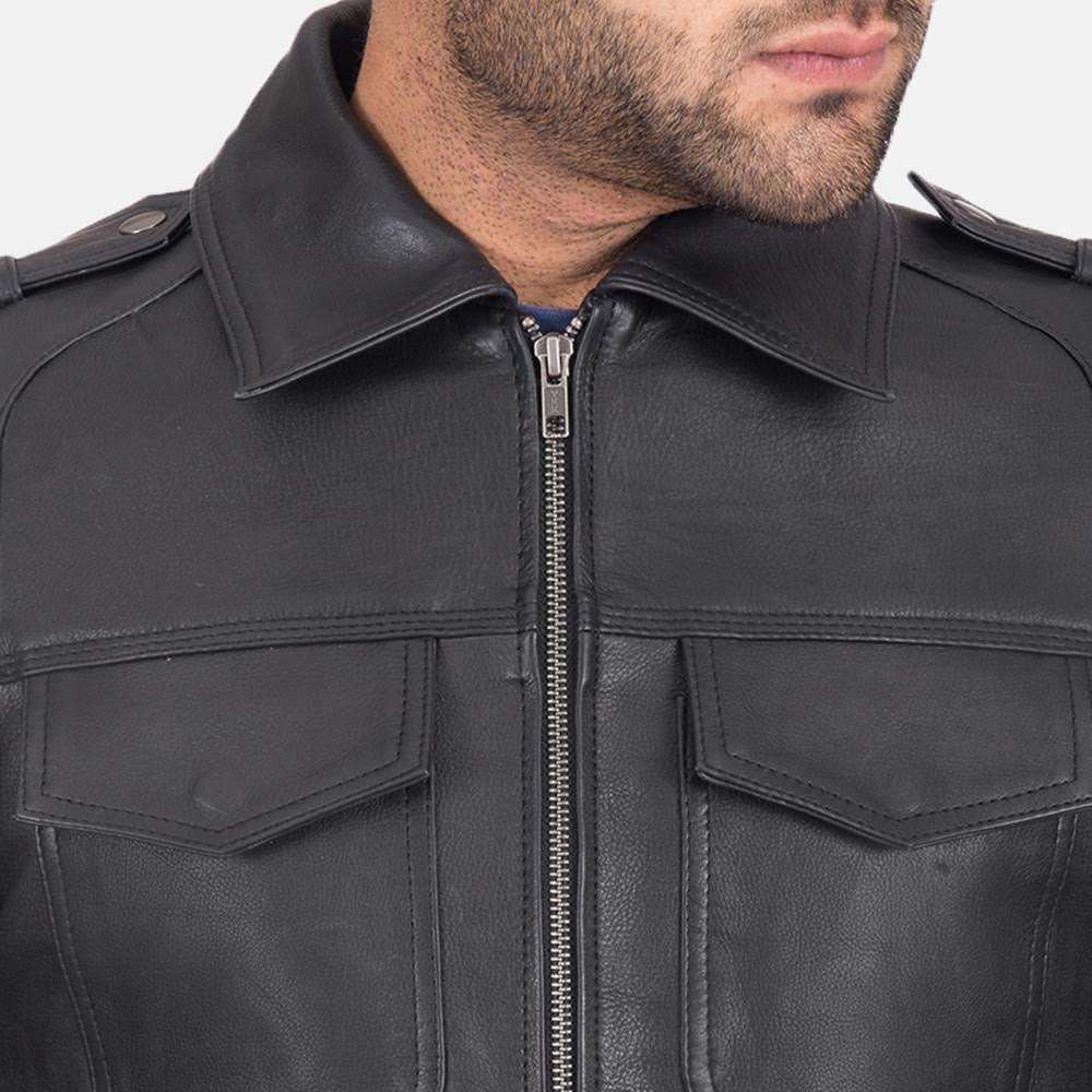 Rosin Black Leather Jacket