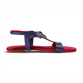 Shah Blue Metallic Gladiator Sandal – The Leather Factor