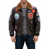SkyForce Patch Aviator Bomber Jacket
