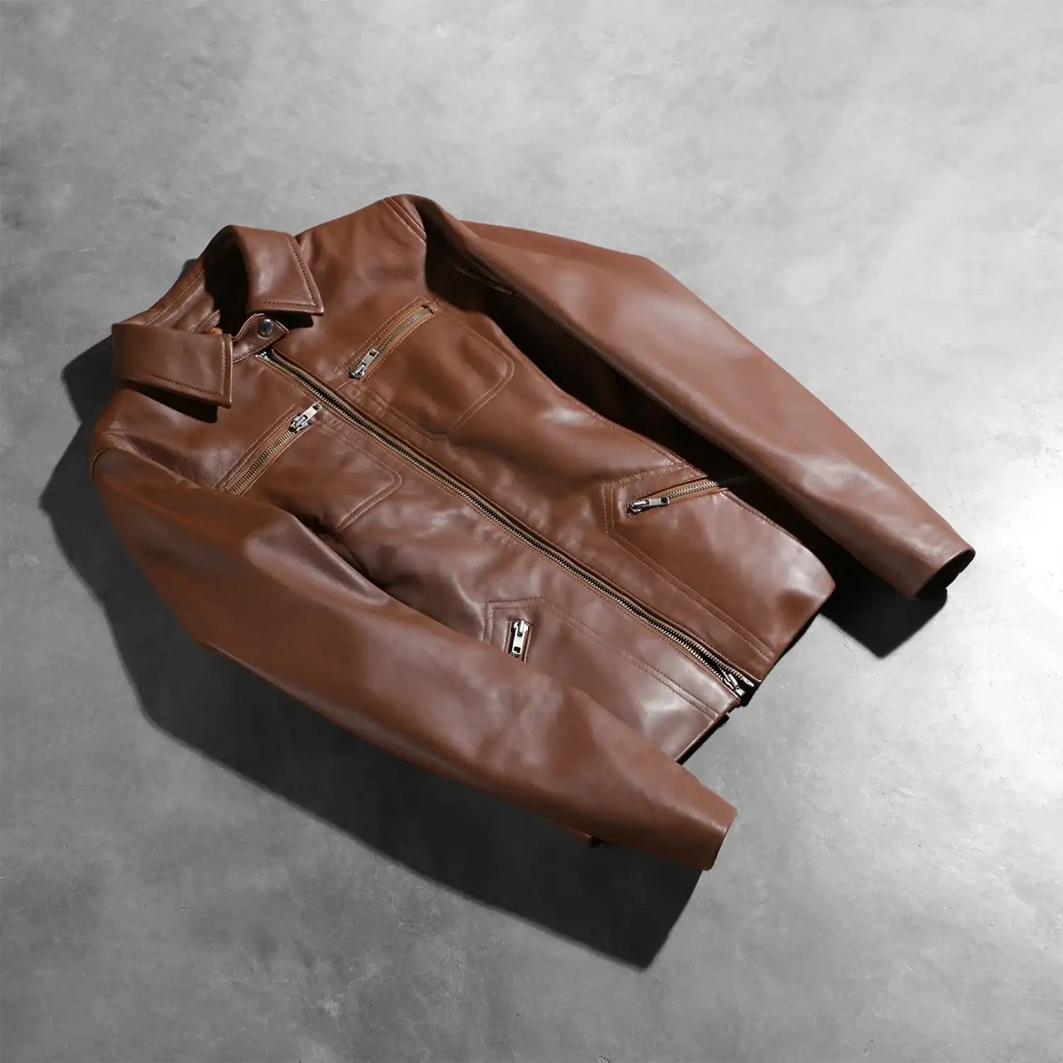 Qulos Brown Leather Jacket