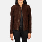 Jotean Mocha Suede Biker Jacket