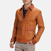 Yasos Brown Leather Jacket