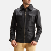 Zaken Black Leather Jacket