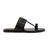 Faris Black Leather Sandal – The Leather Factor