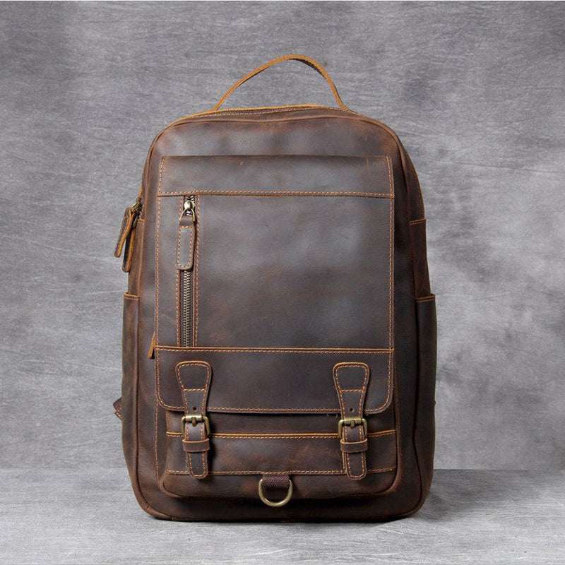 Navigator Tan Leather Backpack