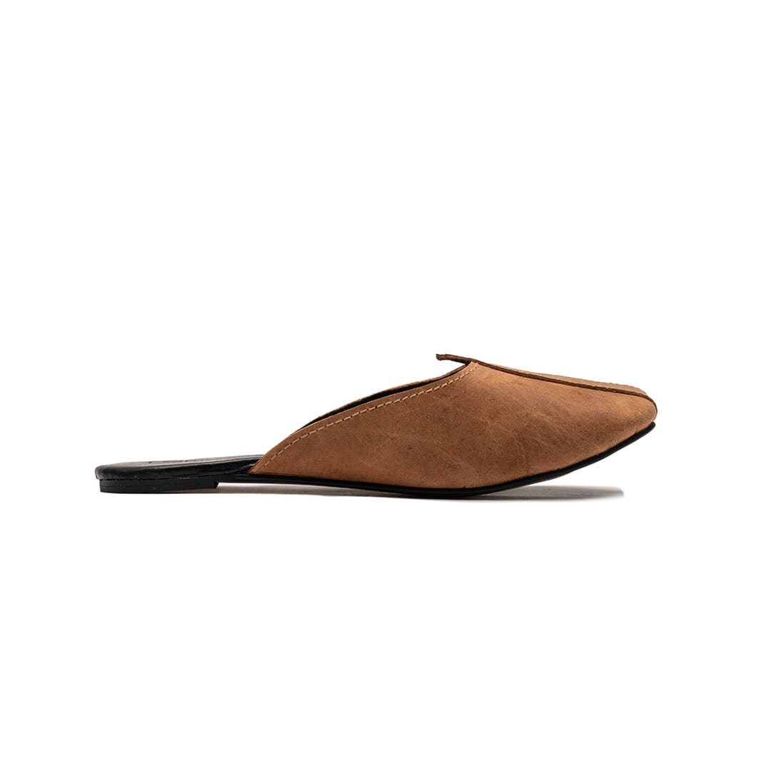 Afreen Tan Leather Mule – The Leather Factor
