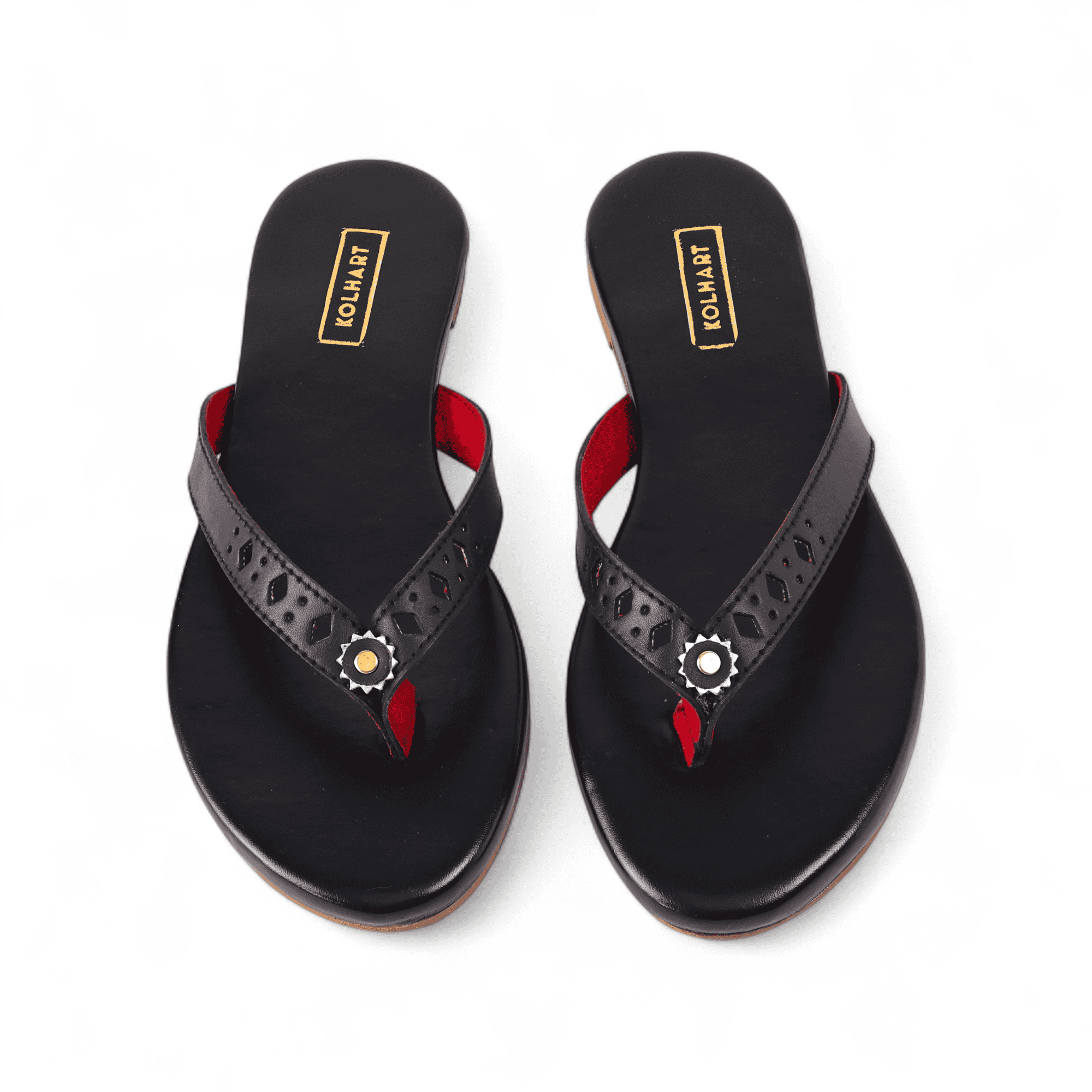 Amber Black Leather Sandal – leather and rubber sole