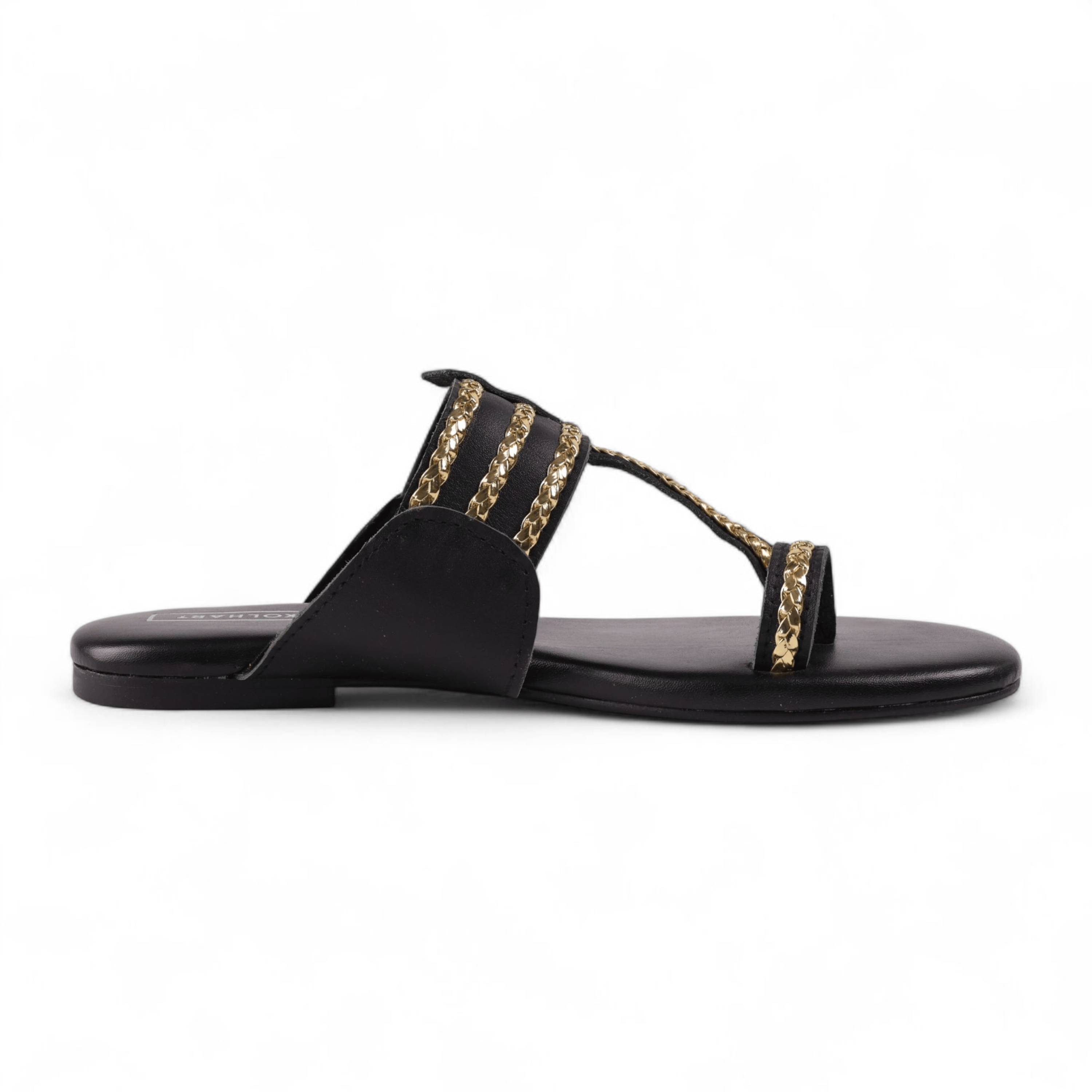 Cedar Black Nappa Kolhapuri Sandal – The Leather Factor