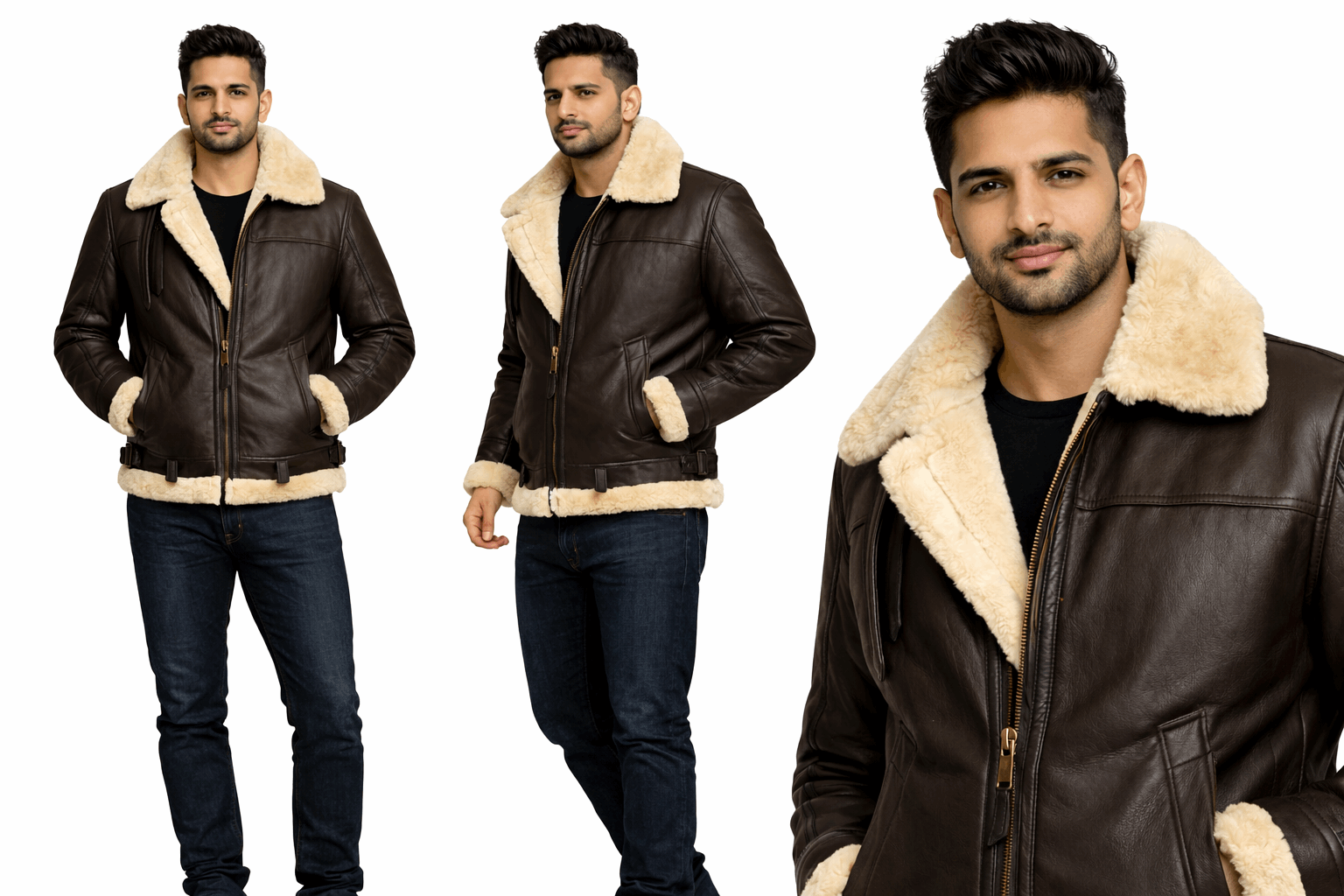 Classic B-3 Sheepskin Leather Bomber Jacket | Leather Factor