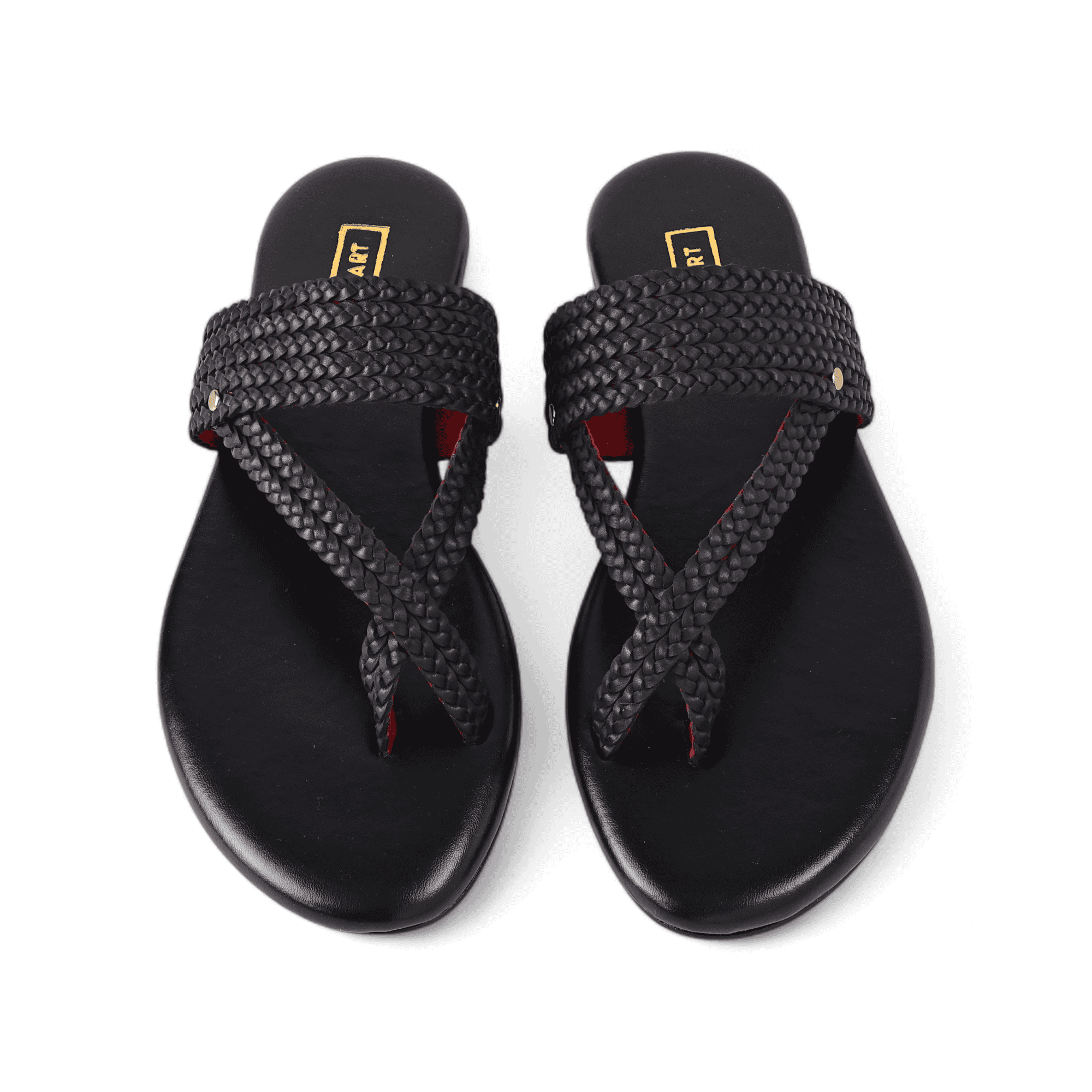 Copper Black Braided Leather Sandal – leather and rubber sole