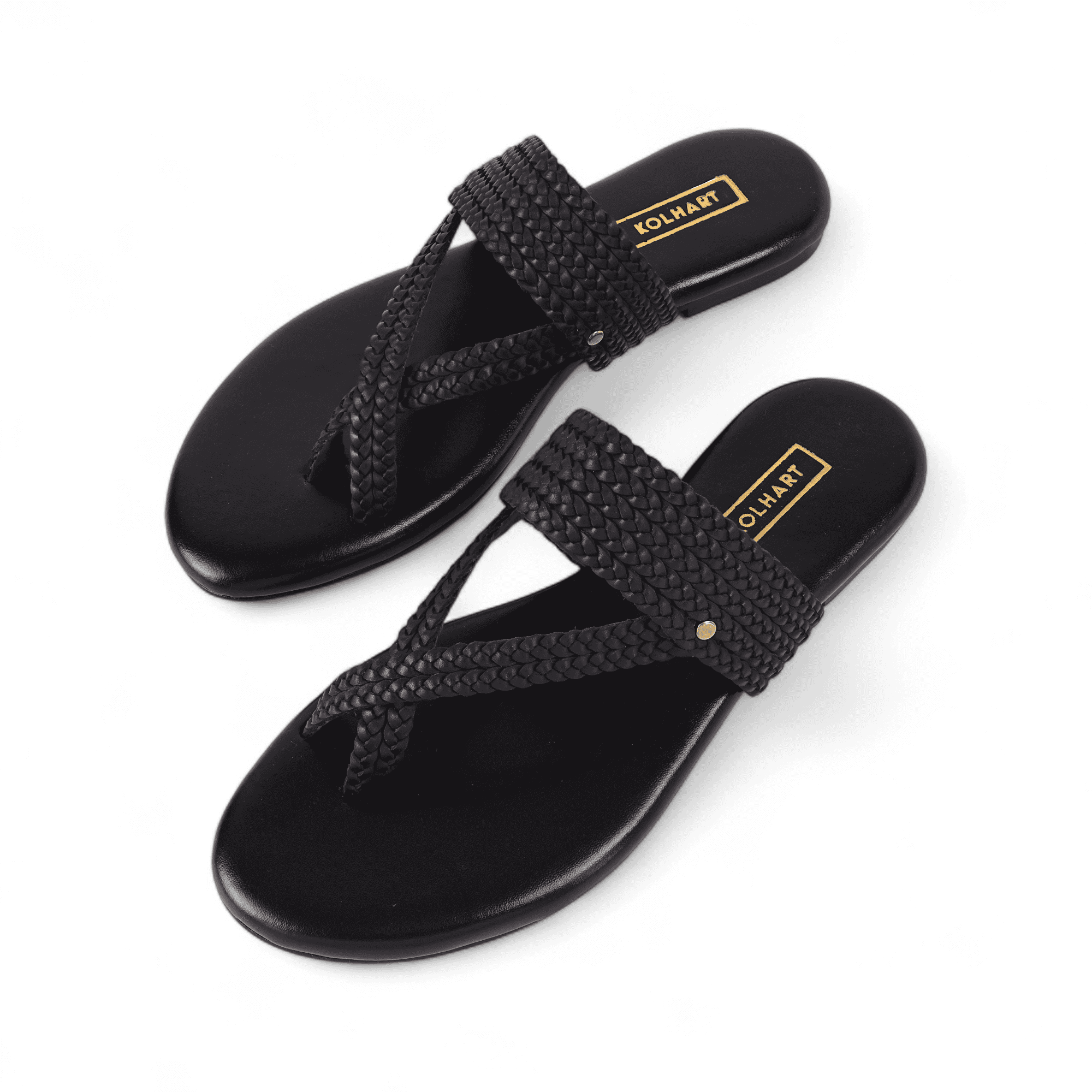 Copper Black Braided Leather Sandal – for casual, festive, holiday wear