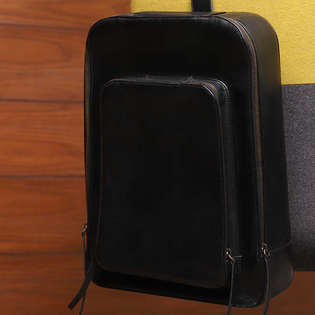 Dara Leather Double Zip Backpack – backpack by The Leather Factor, photo 10