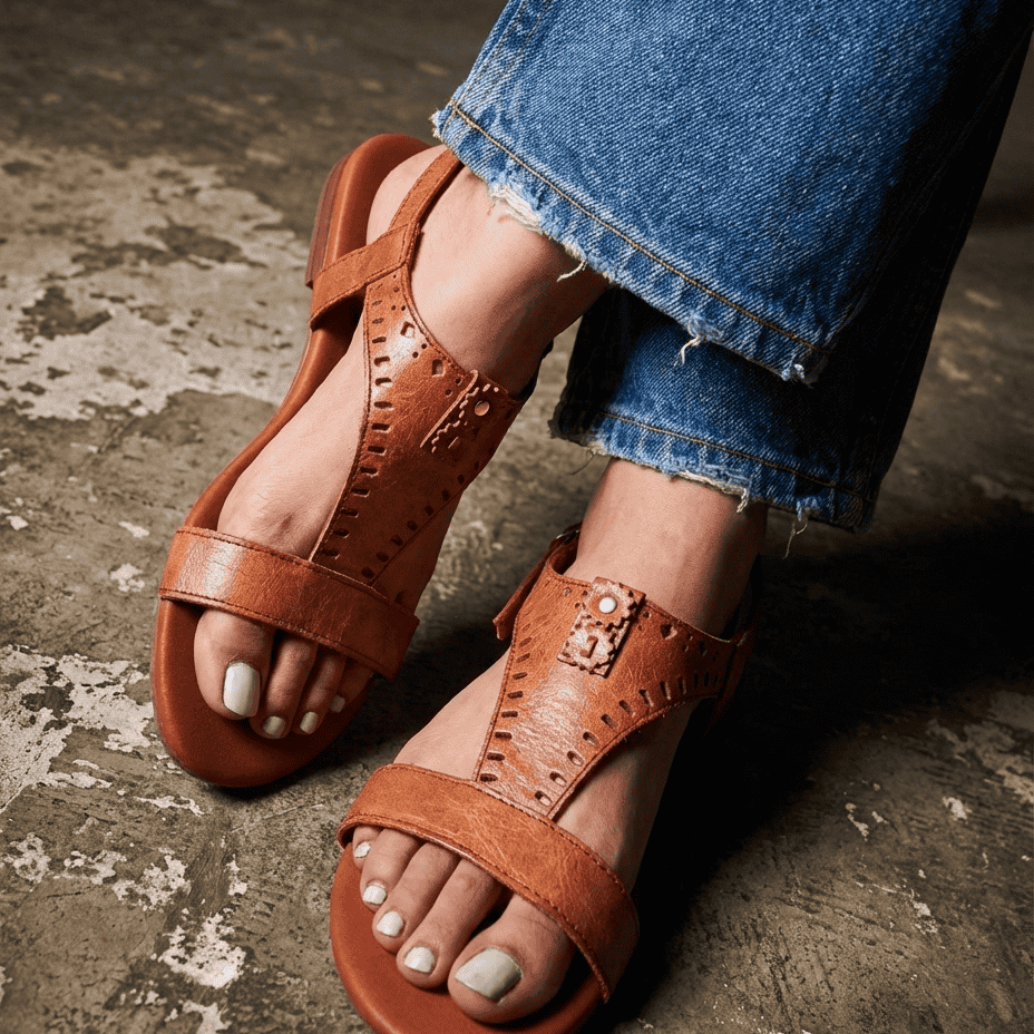 Dilara Leather Gladiator Sandal – available in UK sizes 6–13