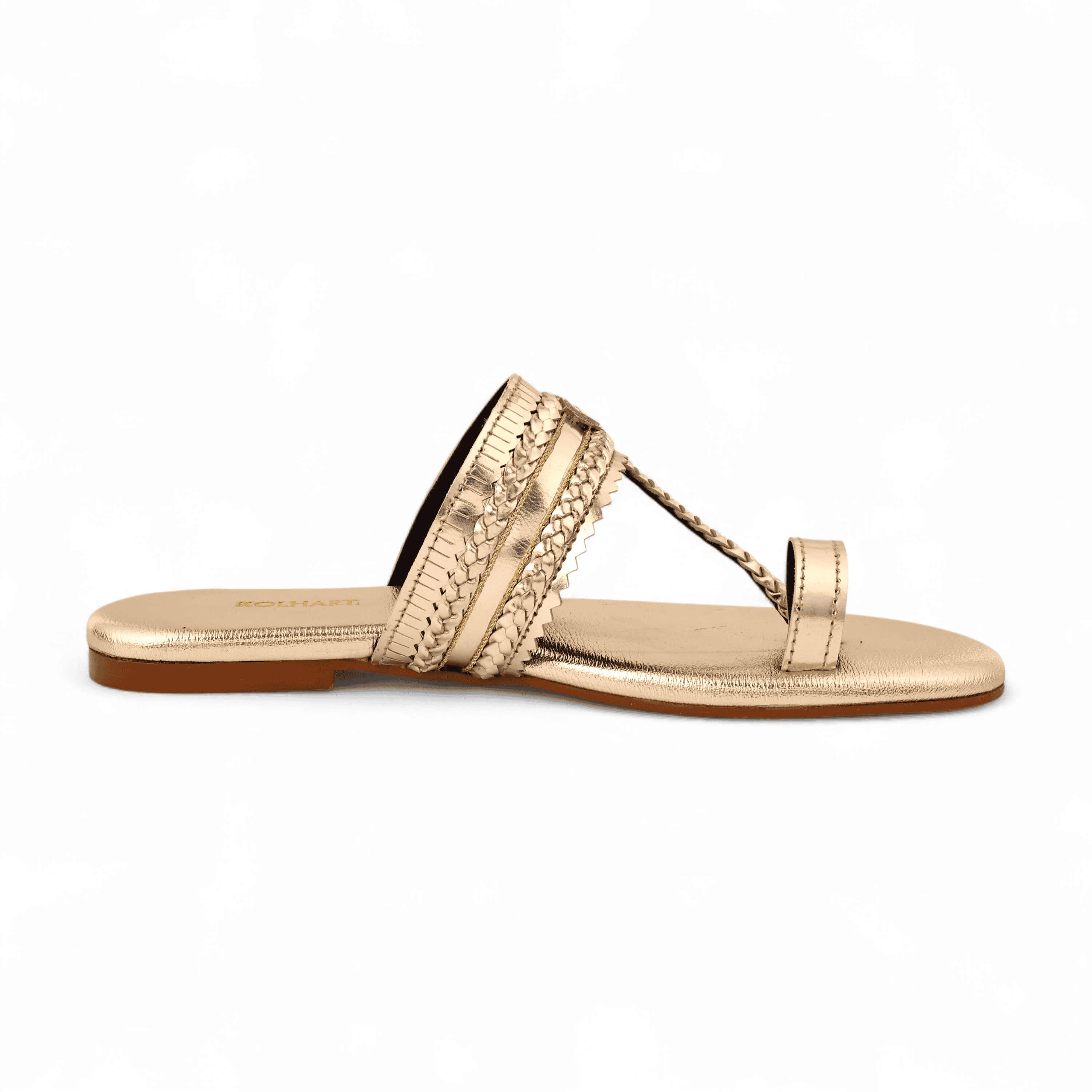 Indigo Gold Leather Kolhapuri Sandal – The Leather Factor