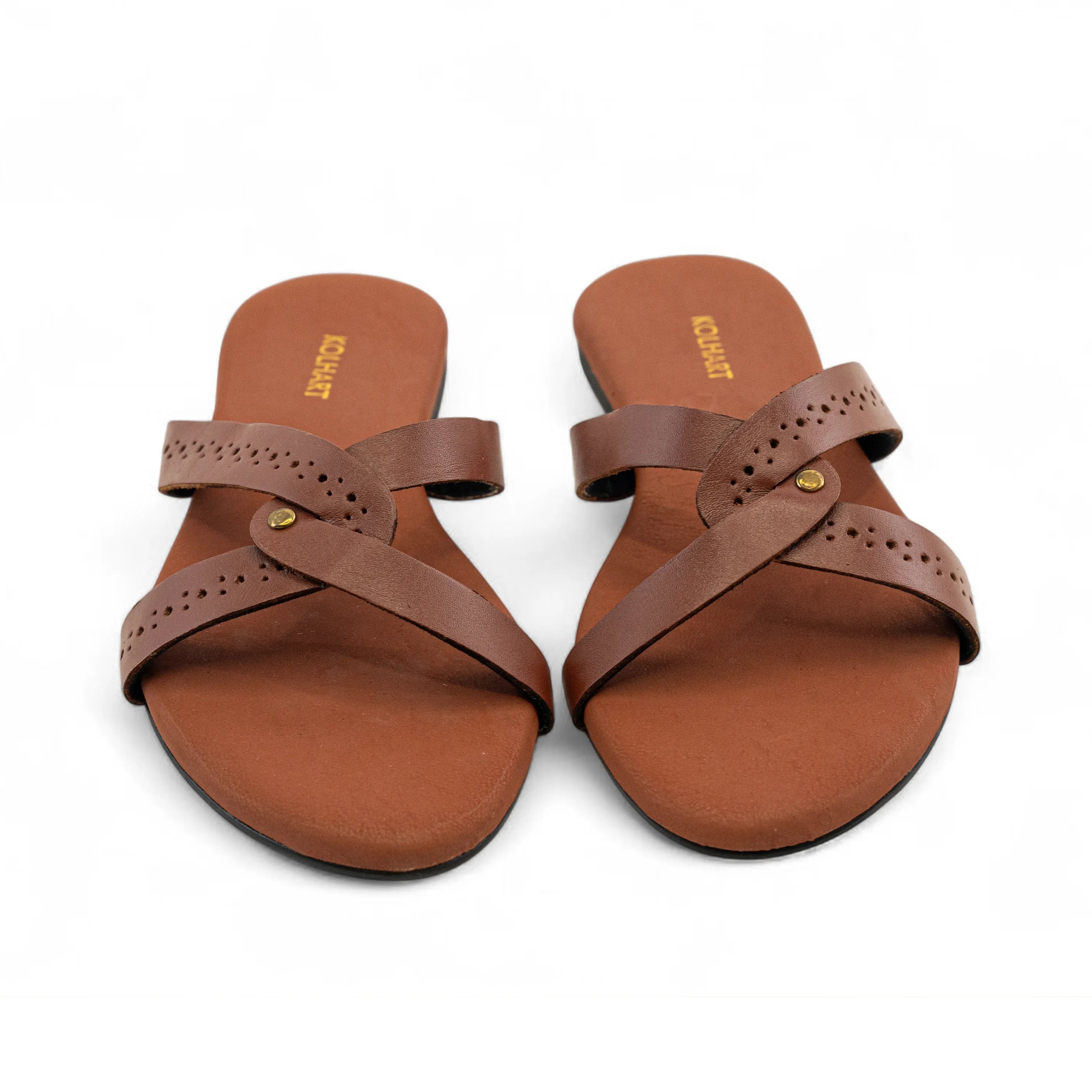 Isla Brown Leather Sandal – leather and rubber sole