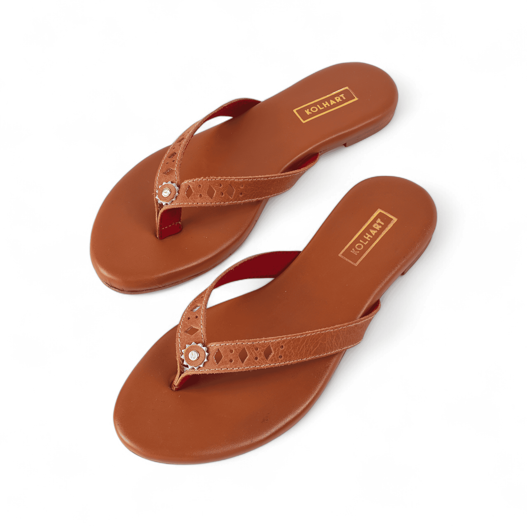 Ivory Tan Leather Sandal – leather and rubber sole