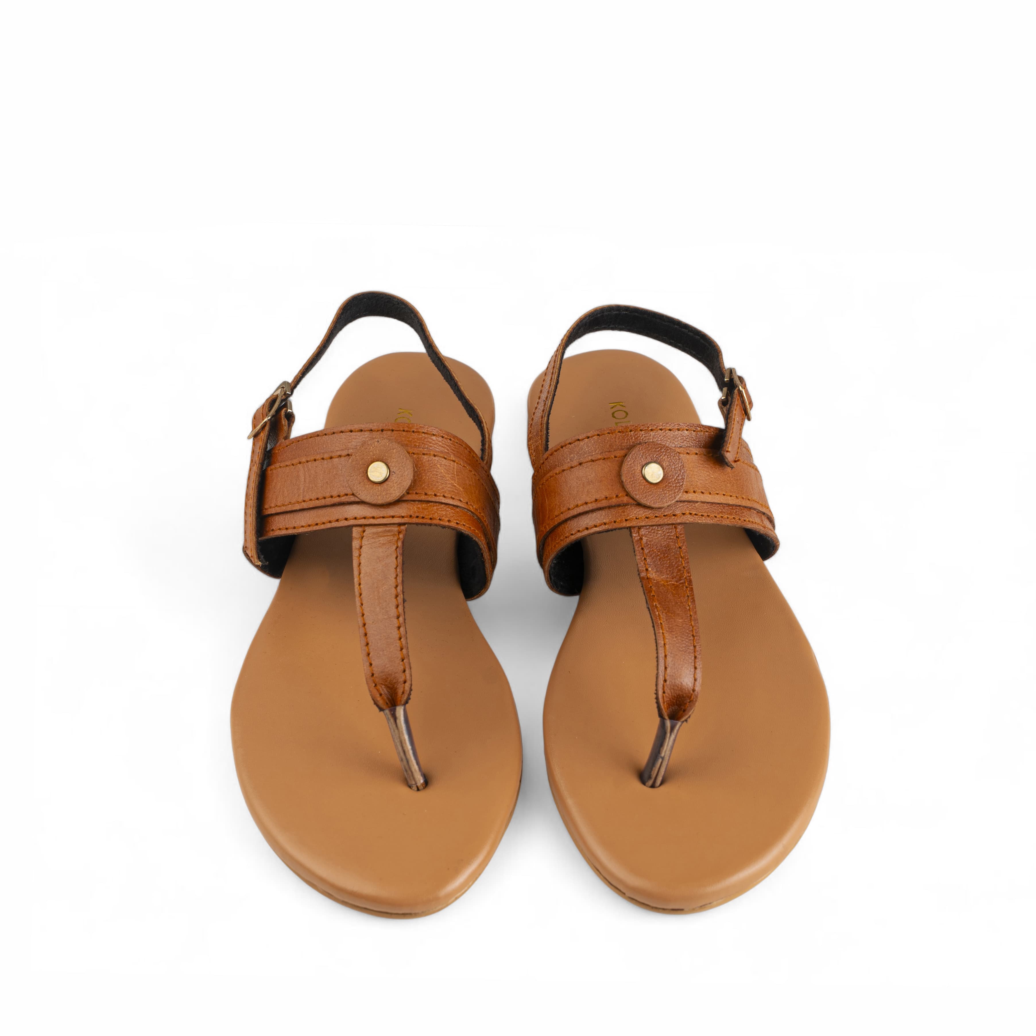 Kabir Tan Leather Sandal – tan sandal by The Leather Factor, photo 5