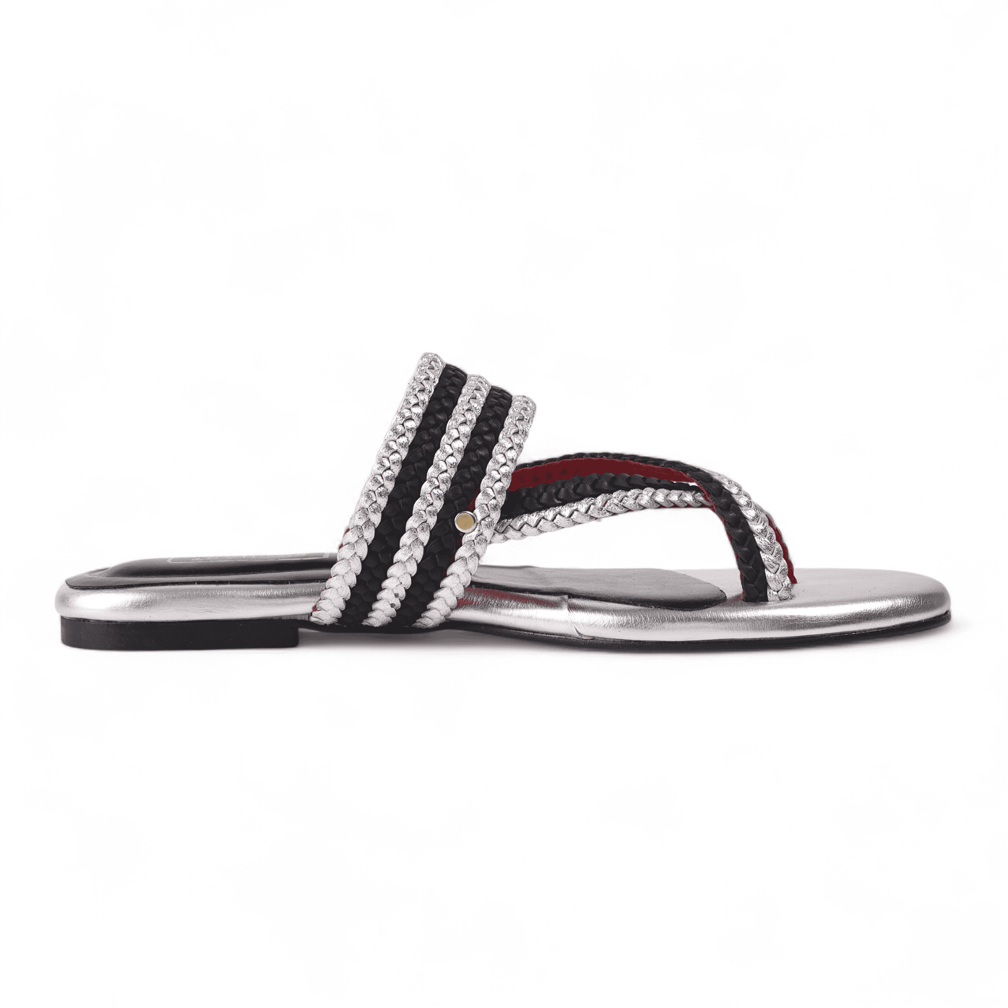 Meera Black Braided Leather Sandal – The Leather Factor