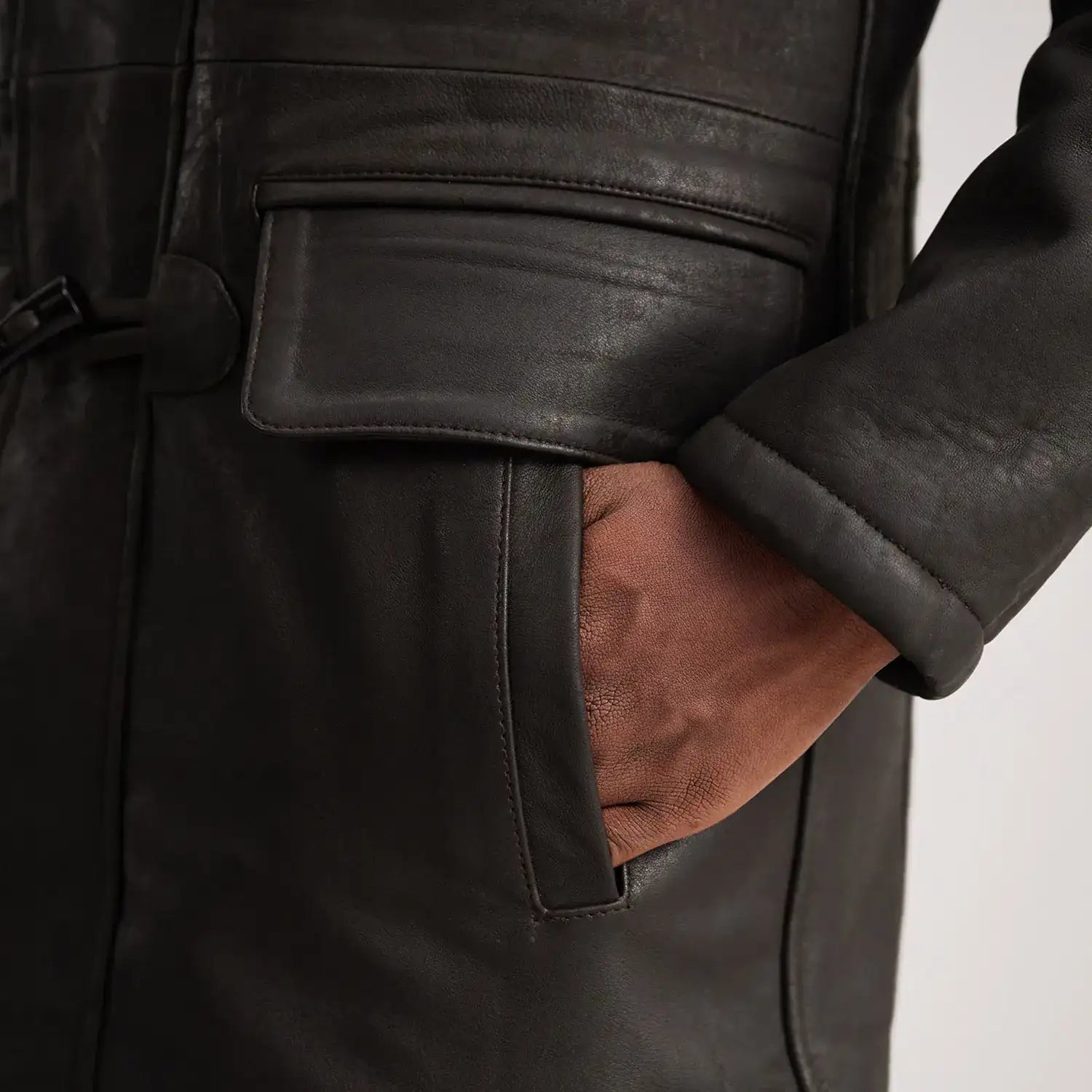 Taken Brown Leather Coat Jacket