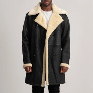 Wylus Black Leather Coat Jacket