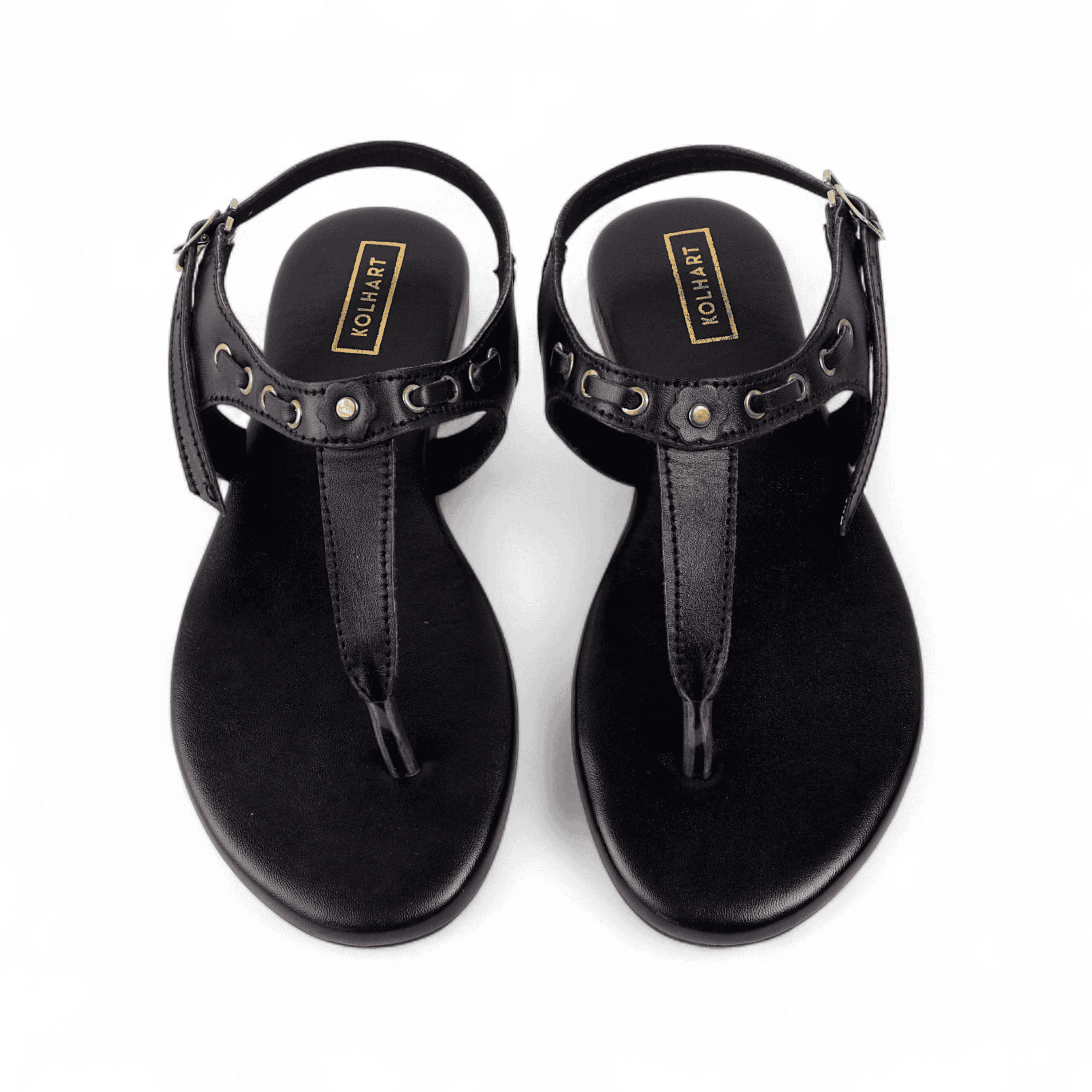 Omar Black Leather Sandal – for casual, everyday, evening wear