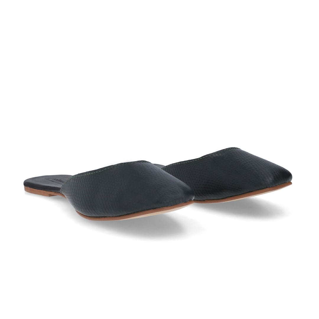 Omar Green Leather Mule – leather and rubber sole