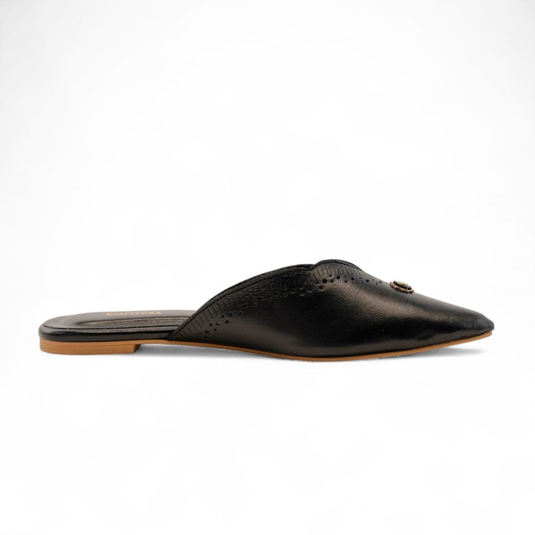 Rehan Black Leather Mule – The Leather Factor