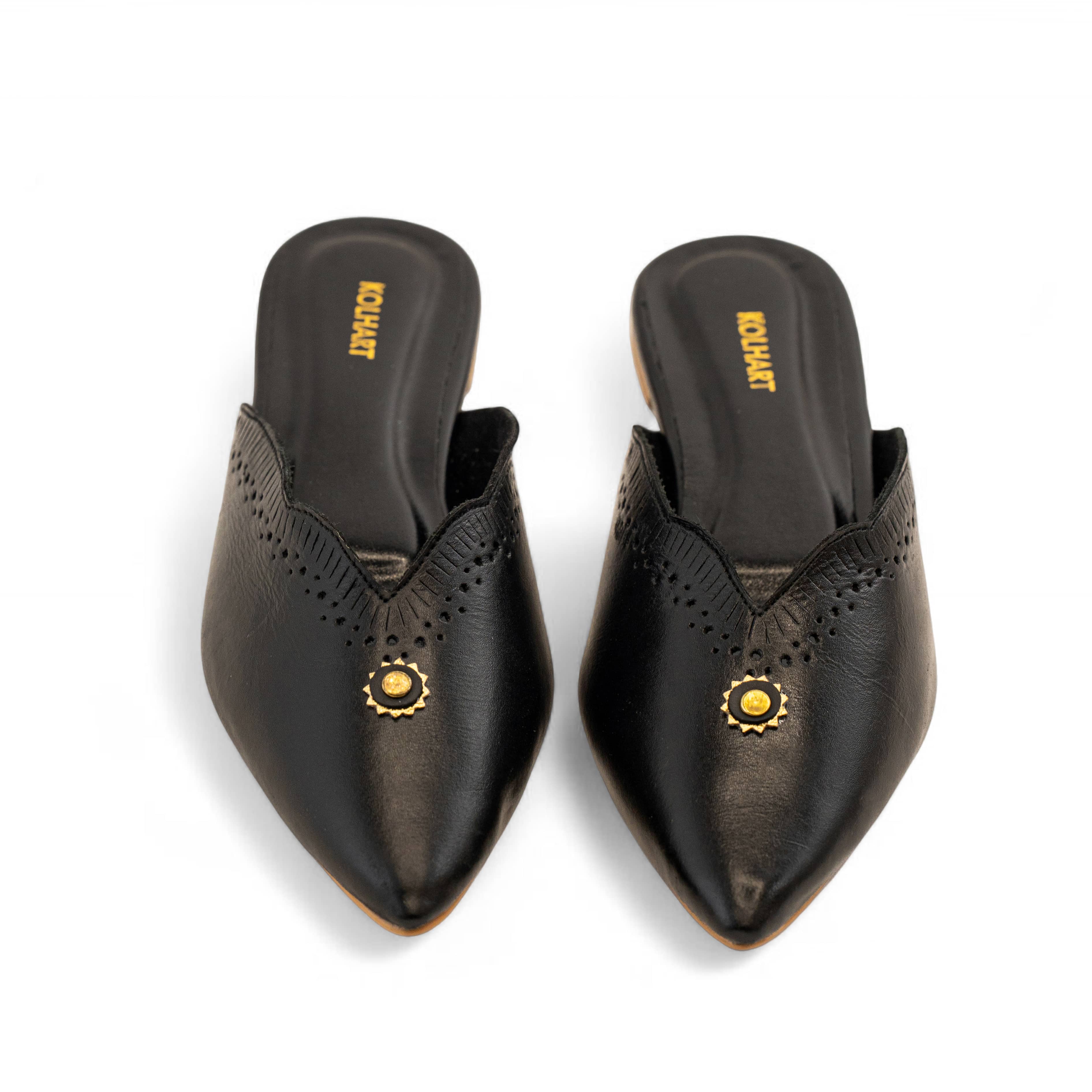Rehan Black Leather Mule – for casual, smart casual, everyday wear