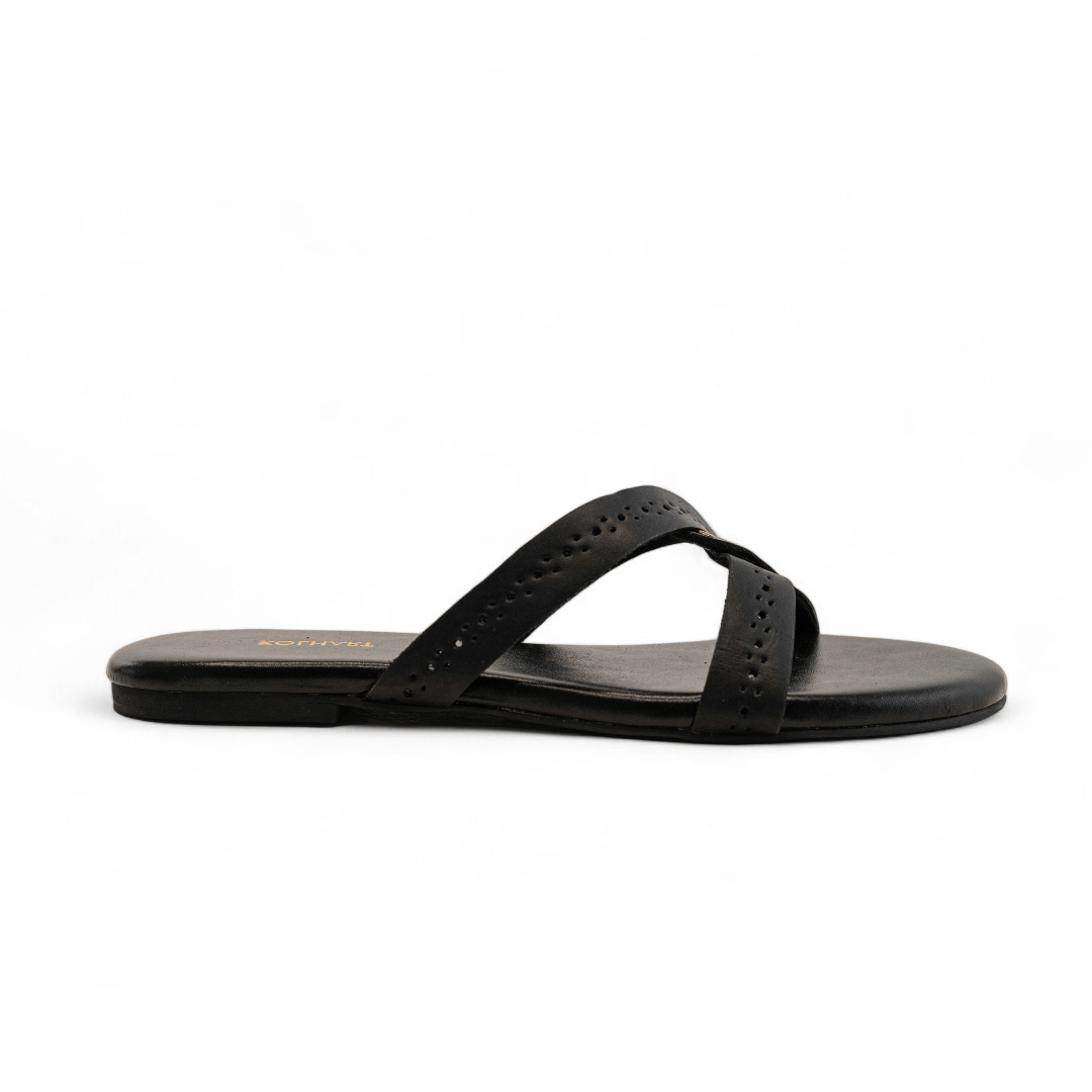 Samara Black Leather Sandal – The Leather Factor