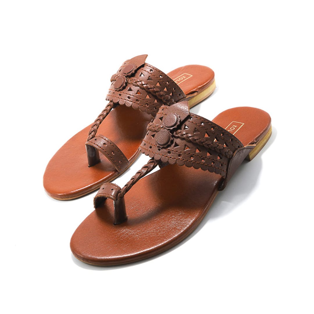 Samara Brown Kolhapuri Sandal – for casual, everyday, festive wear