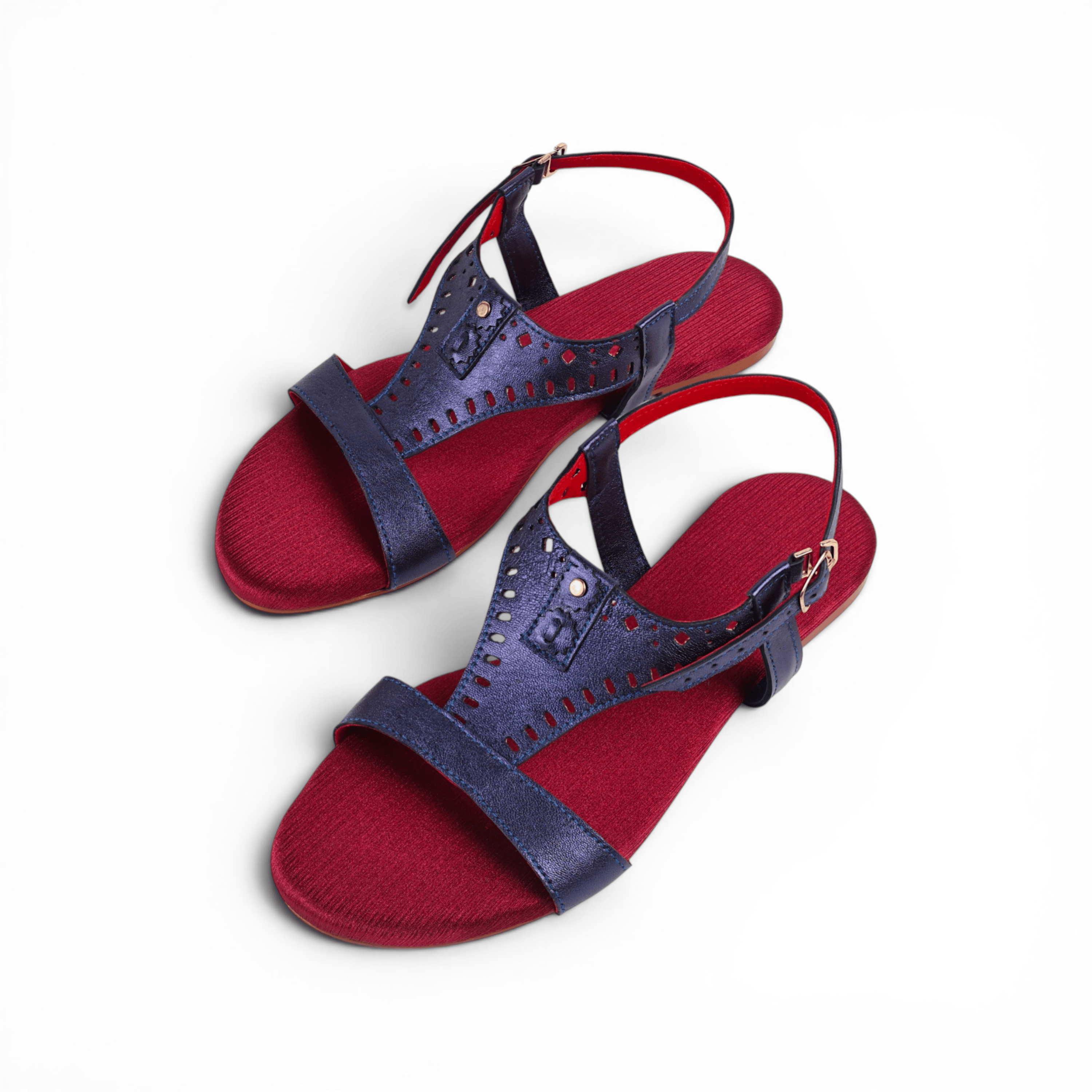 Shah Blue Metallic Gladiator Sandal – for festive, evening, holiday wear
