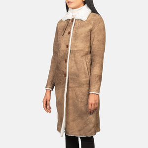 Vikis Brown Leather Coat Jacket